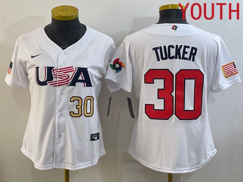 Youth 2023 World Cub USA #30 Tucker White MLB Jersey